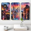 Livin'luxe Set of 3 Rainy Umbrella modern art Boho painting Premium Framed Laminated Wall paintings for living room, bedroom, home decoration, wall decoration 20 inch x 30 inch SP-1