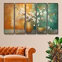 Livin'luxe Set of 5 Flower Wall Painting for Living Room, Bedroom, Hotels - Big Size stylish frame 60 inch x 30 inch Wall Art for Home Decoration SANFXL35324