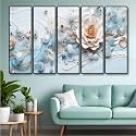 Livin'luxe Set of 5 Flower Wall Painting for Living Room, Bedroom, Hotels - Big Size stylish frame 60 inch x 30 inch Wall Art for Home Decoration SANFXL35305