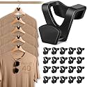 LIVINGBASICS 40 Pieces Space Saving Hanger Connector Hooks (Black, Plastic)