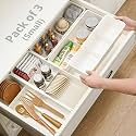 LIVINGBASICS 3S Expandable Drawer Organizer/Divider (White, PPCP Plastic)