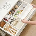 LIVINGBASICS 3L Expandable Drawer Organizer/Divider (White, PPCP Plastic)