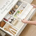 LIVINGBASICS 2L3S Expandable Drawer Organizer/Divider (White, PPCP Plastic)