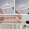 LivingBasics 2Pcs Expandable Hangers for Clothes, 360° Rotating Hook -Cream