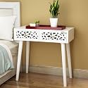 Console Table with 2 Drawers, Black, 76 cm x 30 cm x 76 cm (WHITE)