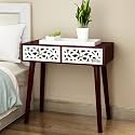 Console Table with 2 Drawers, Black, 76 cm x 30 cm x 76 cm (BROWN)