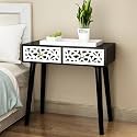 Console Table with 2 Drawers, Black, 76 cm x 30 cm x 76 cm (BLACK)