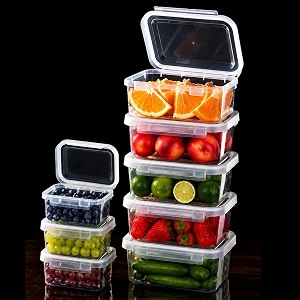 livlab mker 8 sets food storage containers with lids - reusable meal prep containers bpa-free freezer lunch boxes for leftovers snack fruits salad 5 large  3 small