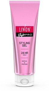 livon style pro styling gel 24-hour hold  matcha and proteins all hair types hair styler 100 ml