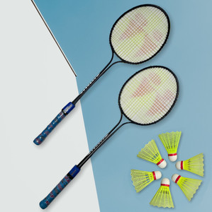 livox badminton racquet set of 2 piece with 6 piece and nylon shuttle cock badminton kit badminton kit