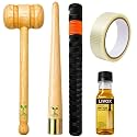 LIVOX Cricket Bat Preparation Kit with Double Sided Knocking Wooden Mallet, Bat Grip, Cone and Linseed Oil 100ml, Pack of 5