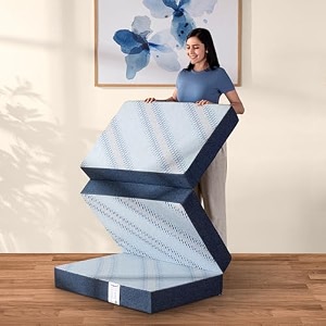 livpure smart tri-fold mattress  foldable bed  guest bed  travel  camping  portable  single  72x36x3 inches