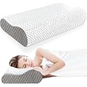 LivTee Memory Foam Pillow,Contour Cervical Orthopedic Supports Neck Pain and Shoulder Pain for Sleeping,Ergonomic Cervical Pillow Neck Support Pillow for Side Back (Lt-Light Grey Foam Pillow)