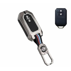 livtee metal key cover compatible with baleno grand vitara xl6 swift brezza celerio ignis ertiga dzire fronx urban cruiser rumion glanza hyryder 2 button smart key case shell d-suzuki