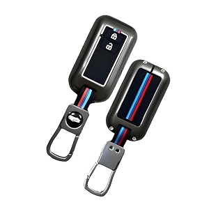 livtee metal silicon key cover compatible with maruti suzuki jimny baleno grand vitara xl6 swift new brezza 2022 ertiga dzire 2 button key special feature visibilitye in low-ligh condition b-suzuki