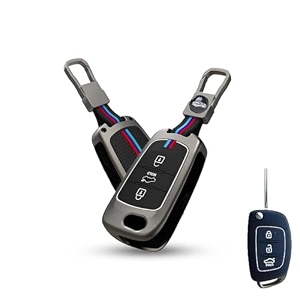 livtee metal silicon key cover compatible with hyundai creta venue tucson alcazar i20 grand i10 nios aura xcent exter 3 button smart flip key cover hyundai flip 3 button