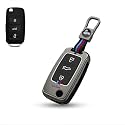 LivTee Premium Metal Alloy Key Cover for Skoda and Volkswagen - Polo Vento Jetta Ameo Passat and Skoda Rapid Laura Superb Octavia Fabia Yeti 3 Button Flip Key Cover (Skoda)