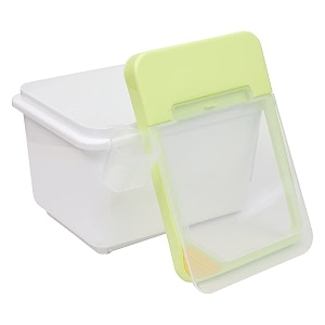 livzing 10 kg kitchen food storage container with measuring cup kitchen storage organizer-rice storage container for kitchen airtight grain rice box for flour snacks cereal bean-pack of 1-green