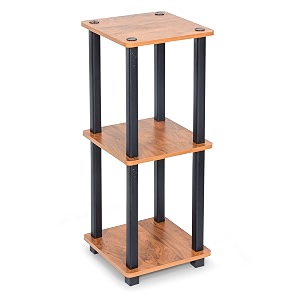 livzing turn-n-tube 3 tier wooden bedside table for bedroom-multipurpose table for living room-wall corner bookshelf-standing rack-tiered shelf space saving organizer