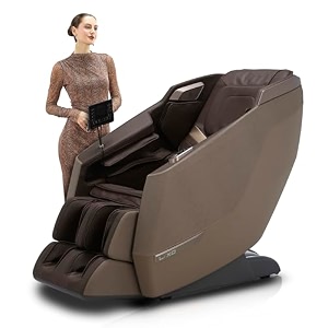 lixo li4405 full body massage chair for home 4d mechanism  24 auto programs  sl-track  dual zero gravity  smart voice control  full body airbags  foot rollers  heating  bluetooth - brown