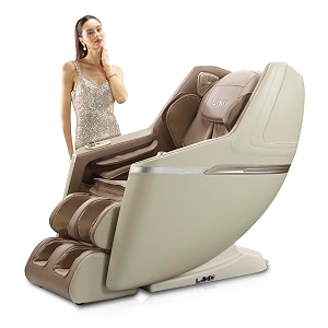 lixo - li4411 home collection 4d massage chair for full body with 22 auto wellness programs sl track voice control tablet controller mechanical massage hands and multiple zero-gravity khaki
