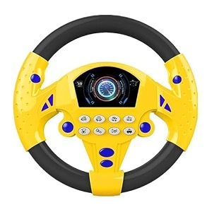 steering wheel toy simulate driving car copilot steering wheel electric baby toys with sound driving vocal toy kids musical educational stroller multicolor  pack of 1  yb