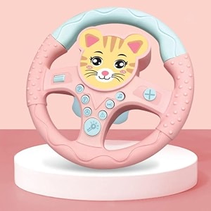 lizepto steering wheel toy simulate driving car copilot steering wheel electric baby toys with sound driving vocal toy kids musical educational stroller multicolor  pack of 1  fox