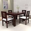 Luxury Solid Sheesham Wood 4 Seater Dining Table Set with Cushioned Chairs | Wooden 4 Seater Dining Table with 4 Chairs | Premium Home Furniture| Hotels Restaurant (Finish Color- Mahogany)