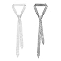 LJBFNN Ties for Women, Sparkling Rhinestone Womens Tie Long Thin Crystal Necktie for Party Prom Wedding Cosplay Beach Daily