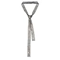 LJBFNN Ties for Women, Sparkling Rhinestone Womens Tie Long Thin Crystal Necktie for Party Prom Wedding Cosplay Beach Daily