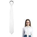LJBFNN Womens Black Tie, Skinny Zipper Ties for Women Bolo Uniform Necktie