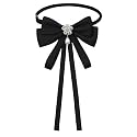 LJBFNN Womens Bow Tie, Clip on Bow Ties for Women Pre Tied Bowtie Ribbon Rhinestone Neck Ties for Shirt Uniform Wedding