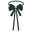 LJBFNN Womens Bow Tie, Clip on Bow Ties for Women Pre Tied Bowtie Ribbon Rhinestone Neck Ties for Shirt Uniform Wedding