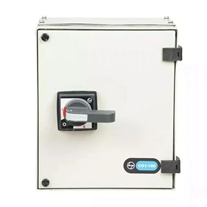 lk manual changeover switch 100a 4 pole 415v ac stainless steel enclosure wall mount grey and white