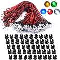lkelyonewy 12 Volt 5Mm Pre Wired Led Light Emitting Diodes,Micro Led Lights Diodes for Model Assortment Kit,12V Mini Single Led Bulbs(Red*10,Green*10,Orange*10,Blue*10,White*10)