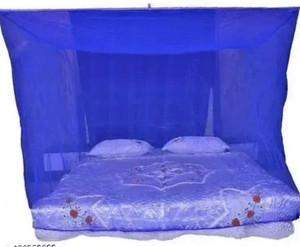 lkg enterprises lkg 88 ft blue mosquito net for king size bed polyester washable adults mosquito net 88 ft blue bed box