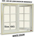 lkg enterprises LKG 4*5 FT White Window mosquito net with Self-Adhesive Hook Tape Polyester Washable Adults Mosquito Net