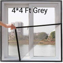 lkg enterprises LKG 4*4 GREY WIN NET Polyester Washable Adults Mosquito Net