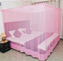 lkg enterprises LKG 7*7 Ft PINK BED NET Polyester Washable Adults Mosquito Net (7*7 pink bn, Bed Box)