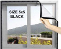 lkg enterprises LKG 5*5 BLACK WIN NET Polyester Washable Adults Mosquito Net