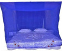 lkg enterprises lkg 8*8 Ft Blue Mosquito Net For King Size Bed Polyester Washable Adults Mosquito Net (8*8 Ft Blue, Bed Box)