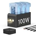 LKTOP 100W Mini 5/4/3 Series Battery Charging Hub Kit, 100W Fast USB-C Power Adapter for DJI Mini 5 Pro/4 Pro/3 Pro/3 Drone Accessories, Storage LED SOS Mode (Parallel Charge 3 Batteries: 47/70 min)