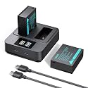 llano NP-W126S Battery &amp; 20W Fast Charger Set for Fujifilm, 1140mAh 2 Pack
