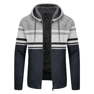 LLdress Mens Knit Cardigan Sweaters Sherpa Lined