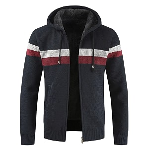 LLdress Mens Knit Cardigan Sweaters Sherpa Lined