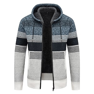 LLdress Mens Knit Cardigan Sweaters Sherpa Lined