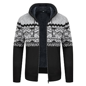 LLdress Mens Knit Cardigan Sweaters Sherpa Lined