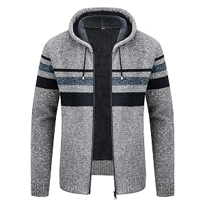 LLdress Mens Knit Cardigan Sweaters Sherpa Lined