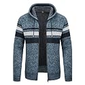 LLdress Mens Knit Cardigan Sweaters Sherpa Lined