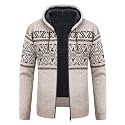LLdress Mens Knit Cardigan Sweaters Sherpa Lined